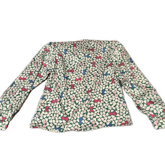 Vintage Novelty Bow Print Blouse Top Dickie Tie / Womens XS Bust 33 - Picture 4 of 4